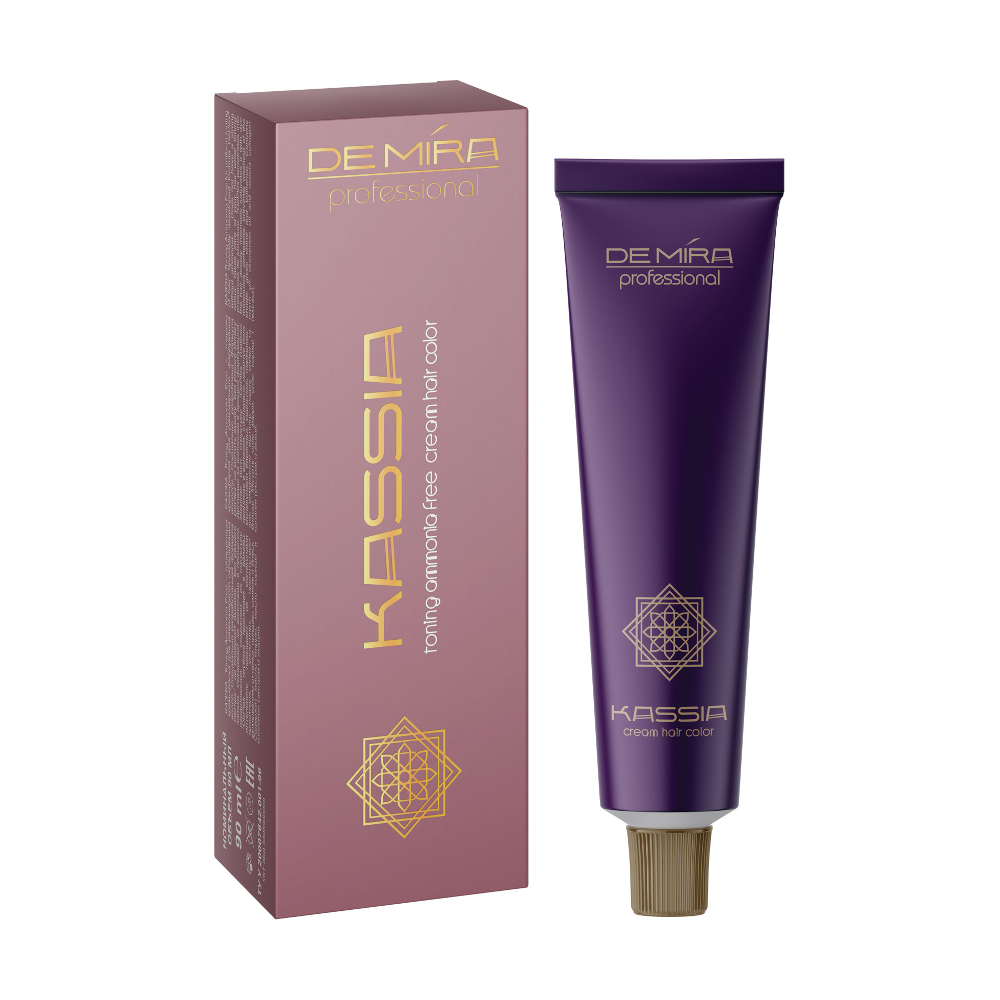 Безаміачна тонувальна крем-фарба для волосся DeMira Professional Kassia Toning Ammonia Free Cream Hair Color 10/71 Блондин коричнево-попелястий, 90 мл